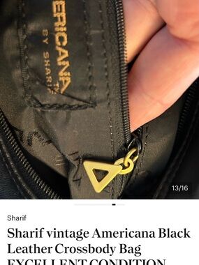 Sharif Black Crossbody Bag with Gold-Tone Accent#035